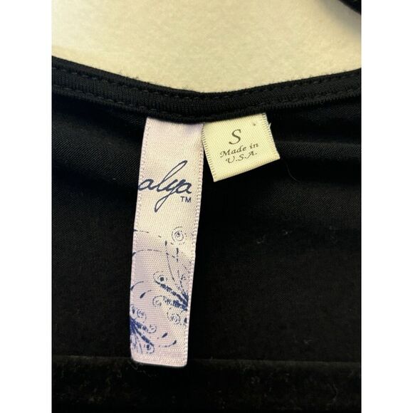Alya‎ Cross Front Black Long Sleeve Soft Shirt Workout Coverup Size S F24 - Picture 4 of 5